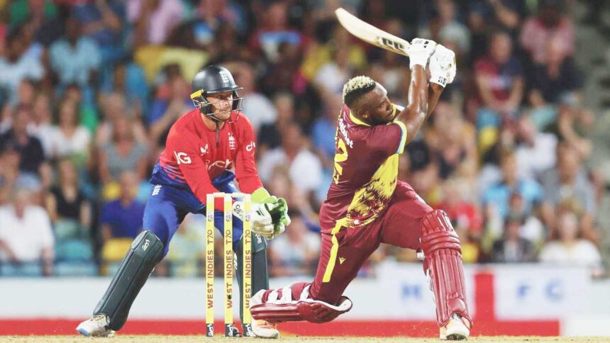 West Indies won the first T20 by defeating England by four wickets